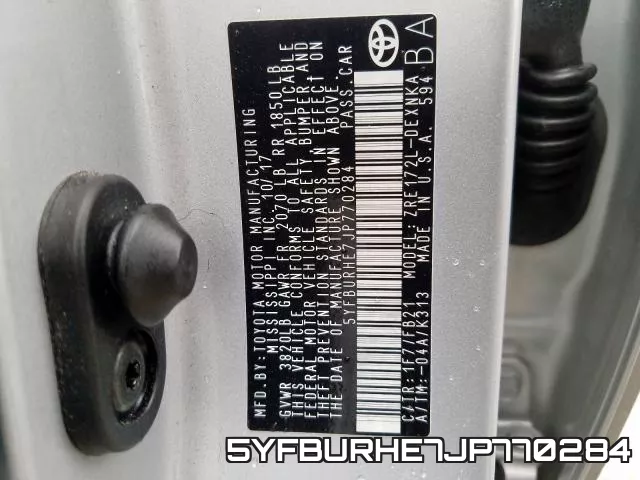 5YFBURHE7JP770284 фото 2