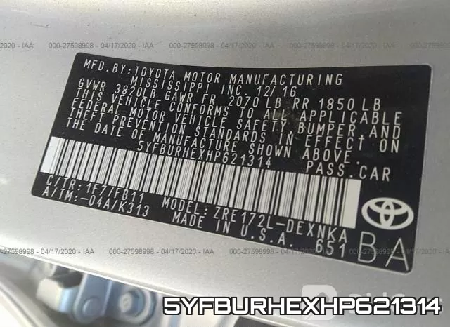 5YFBURHEXHP621314 фото 10