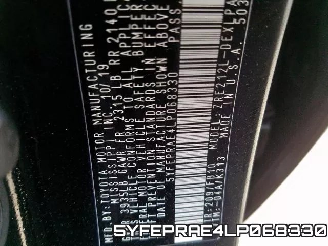 5YFEPRAE4LP068330 фото 2