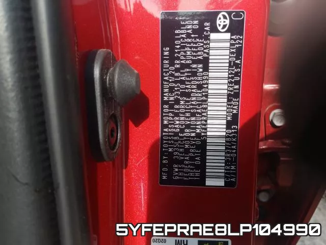 5YFEPRAE8LP104990 фото 2