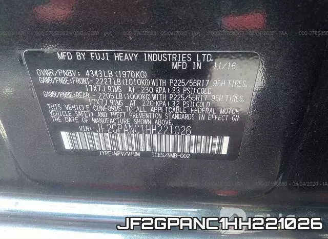 JF2GPANC1HH221026 фото 10