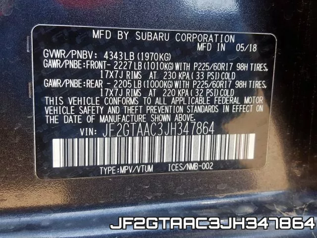 JF2GTAAC3JH347864 фото 2
