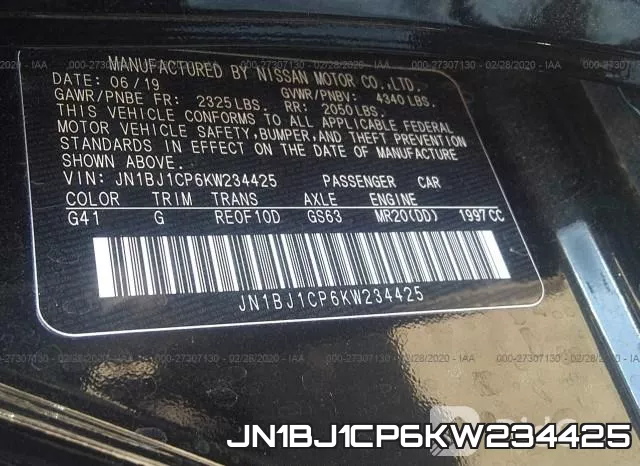 JN1BJ1CP6KW234425 фото 10