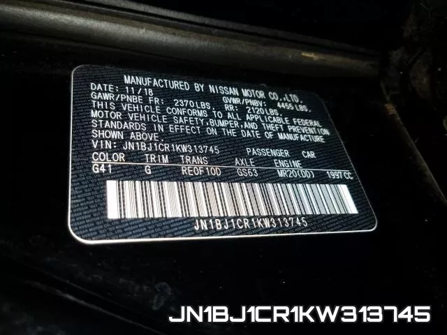 JN1BJ1CR1KW313745 фото 2