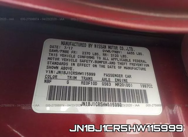 JN1BJ1CR5HW115999 фото 10