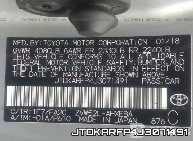 JTDKARFP4J3071491 фото 10