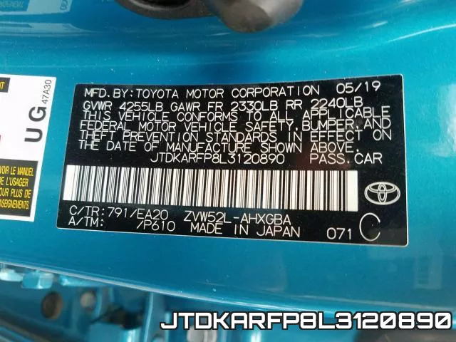 JTDKARFP8L3120890 фото 2