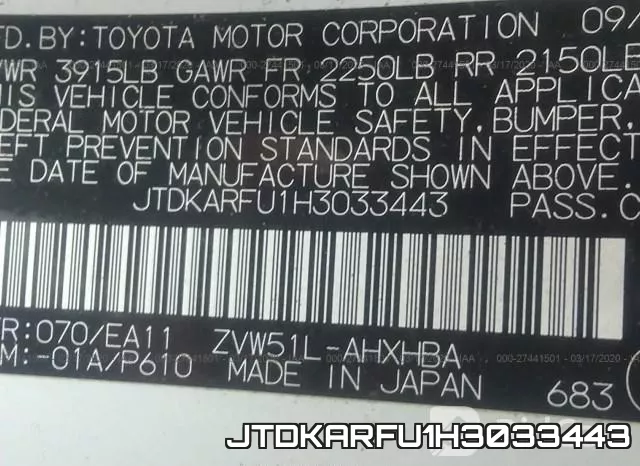 JTDKARFU1H3033443 фото 10