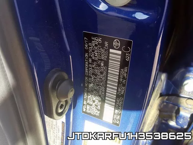 JTDKARFU1H3538625 фото 2