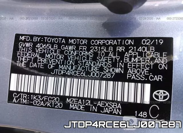 JTDP4RCE6LJ007287 фото 10