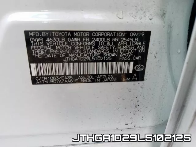JTHGA1D29L5102125 фото 2