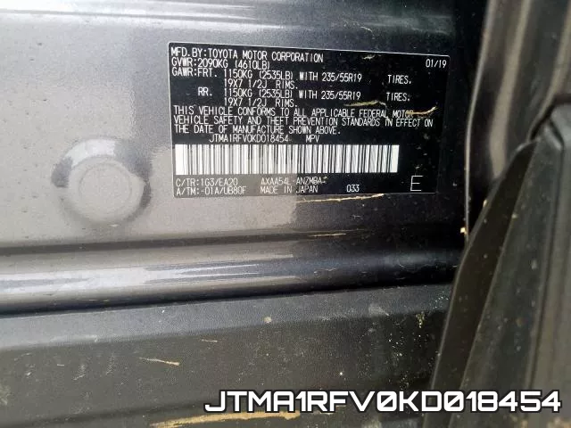 JTMA1RFV0KD018454 фото 2