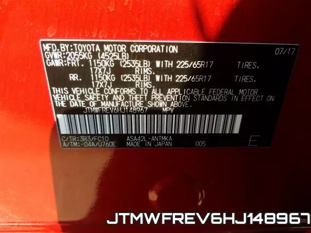 JTMWFREV6HJ148967 фото 2