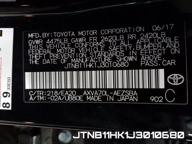 JTNB11HK1J3010680 фото 2