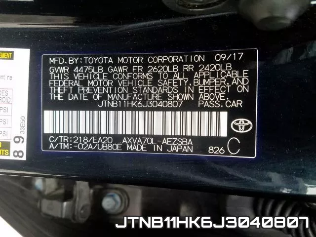 JTNB11HK6J3040807 фото 2