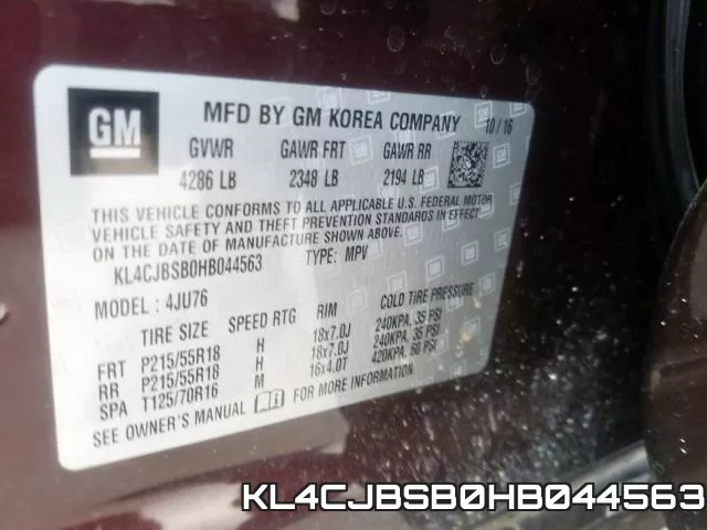 KL4CJBSB0HB044563 фото 2