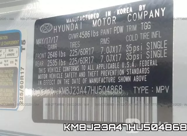 KM8J23A47HU504868 фото 10
