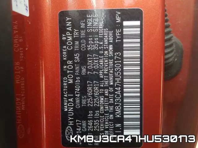 KM8J3CA47HU530173 фото 2