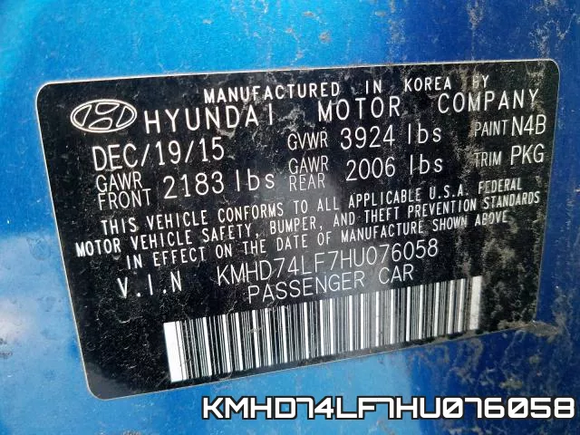 KMHD74LF7HU076058 фото 2