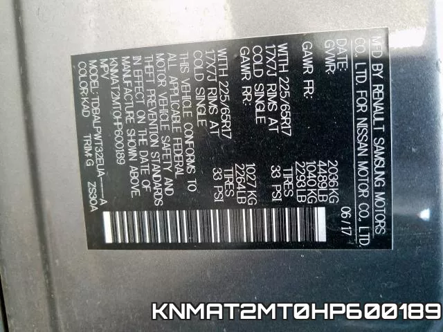 KNMAT2MT0HP600189 фото 2