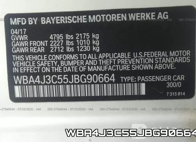 WBA4J3C55JBG90664 фото 10