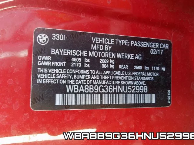 WBA8B9G36HNU52998 фото 2