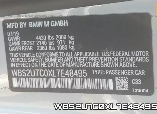 WBS2U7C0XL7E48495 фото 10