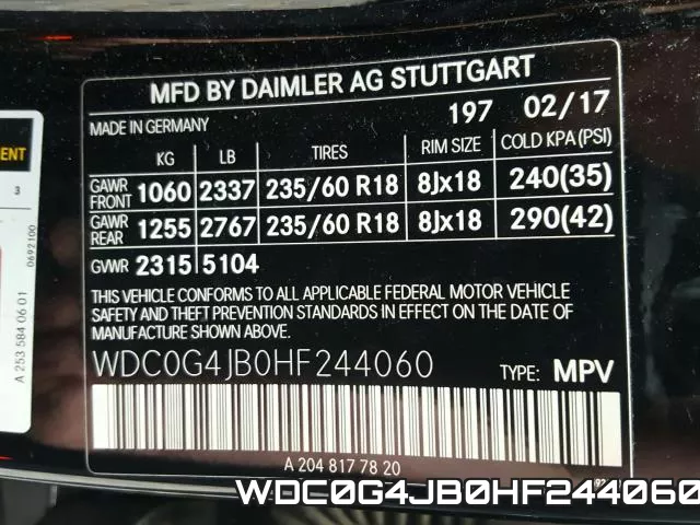 WDC0G4JB0HF244060 фото 2