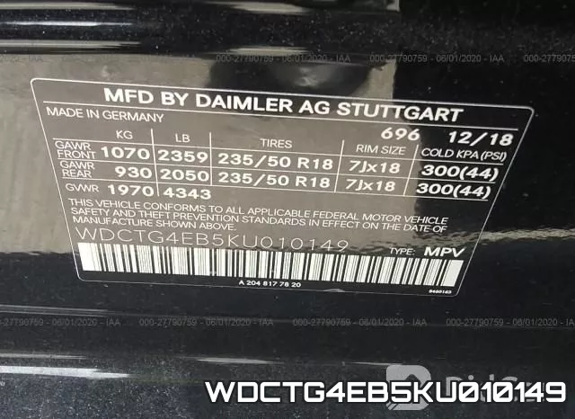 WDCTG4EB5KU010149 фото 10