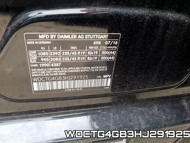 WDCTG4GB3HJ291925 фото 2