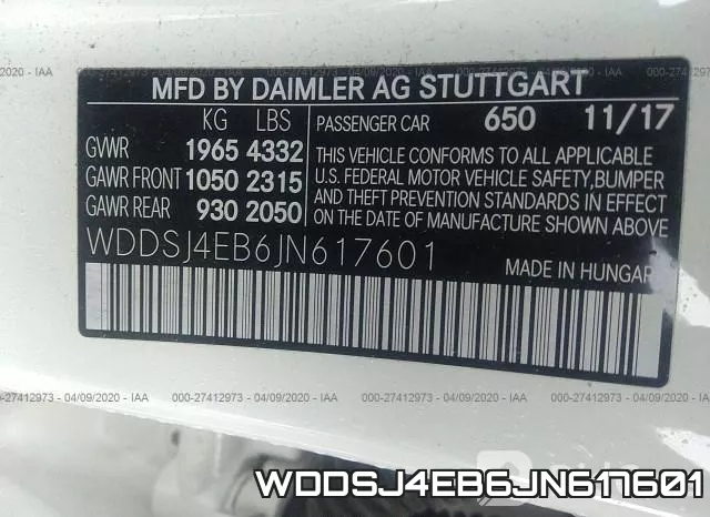 WDDSJ4EB6JN617601 фото 10