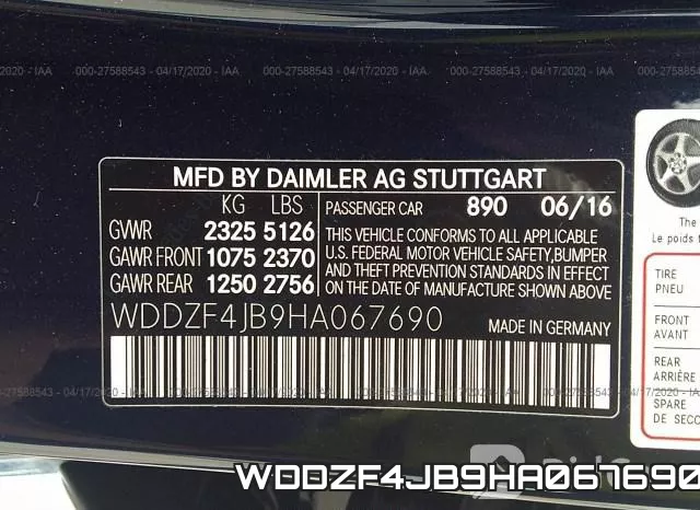 WDDZF4JB9HA067690 фото 10