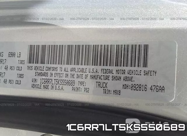 1C6RR7LT5KS550689 фото 10