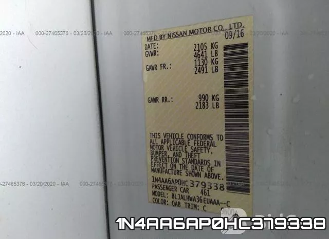 1N4AA6AP0HC379338 фото 10