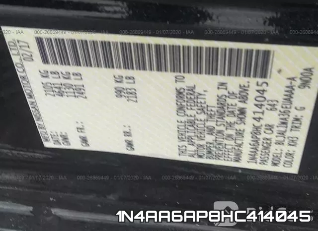 1N4AA6AP8HC414045 фото 10