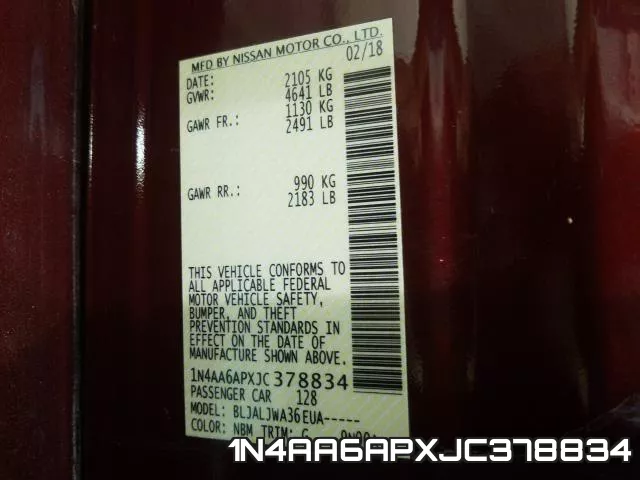 1N4AA6APXJC378834 фото 2
