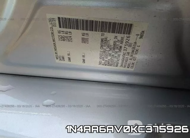 1N4AA6AV0KC375926 фото 10