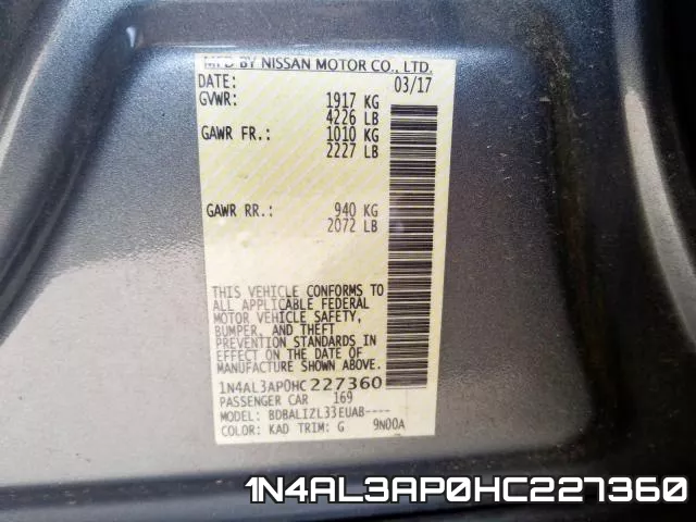 1N4AL3AP0HC227360 фото 2