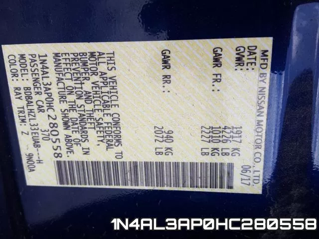 1N4AL3AP0HC280558 фото 2