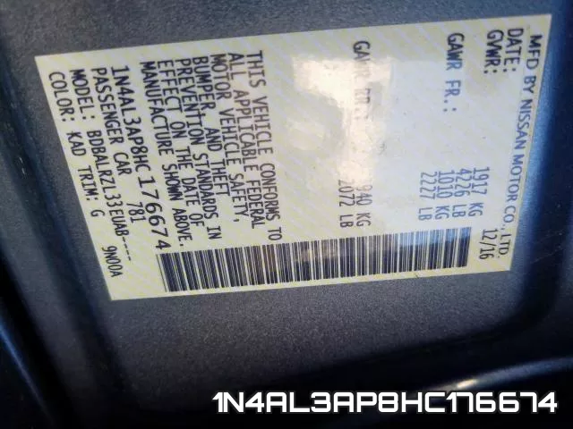 1N4AL3AP8HC176674 фото 2