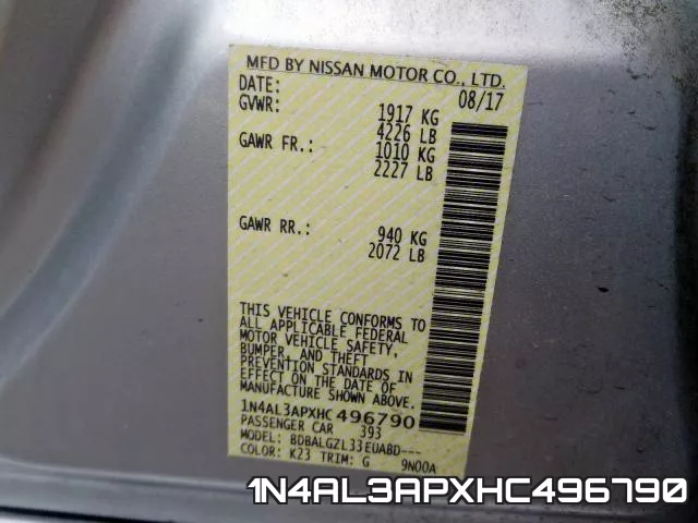 1N4AL3APXHC496790 фото 2