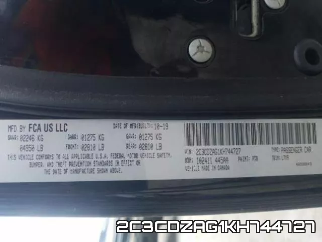 2C3CDZAG1KH744727 фото 2