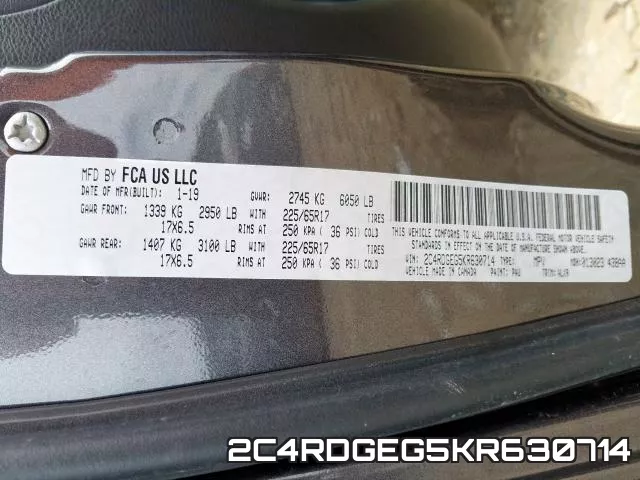 2C4RDGEG5KR630714 фото 2