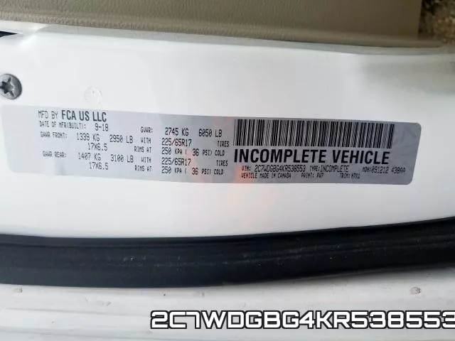 2C7WDGBG4KR538553 фото 2