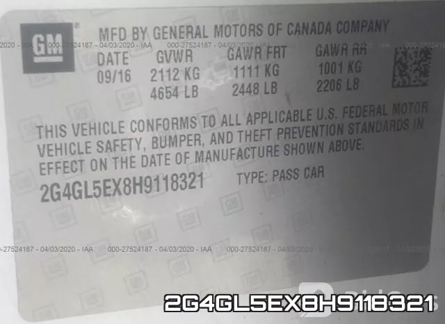 2G4GL5EX8H9118321 фото 10