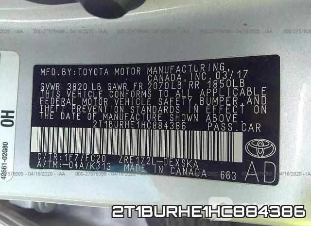 2T1BURHE1HC884386 фото 10
