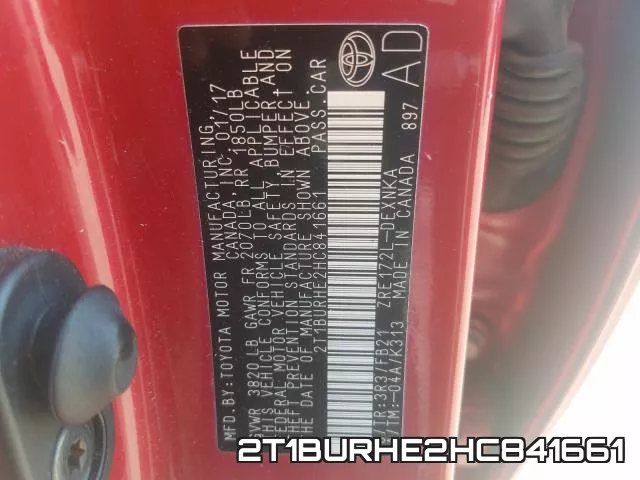 2T1BURHE2HC841661 фото 2