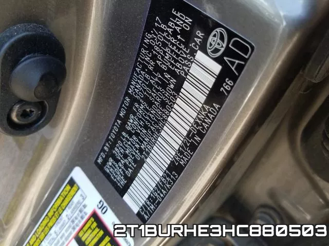 2T1BURHE3HC880503 фото 2