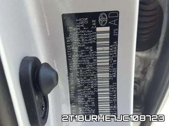 2T1BURHE7JC108723 фото 2