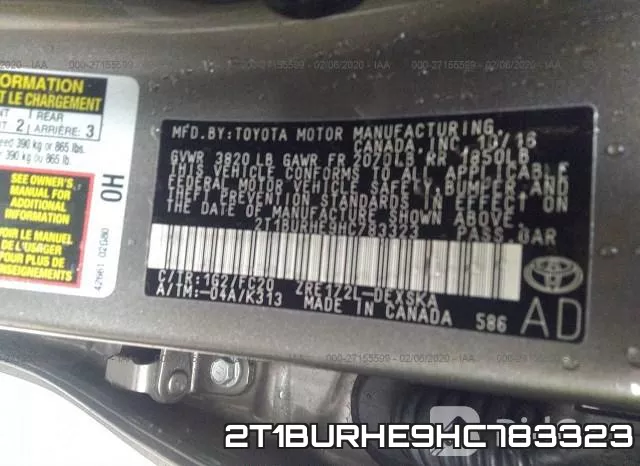 2T1BURHE9HC783323 фото 10